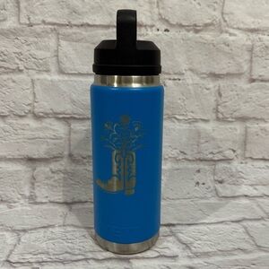 Yeti 26oz Rambler water bottle chug top laser cut  western boot wildflowers